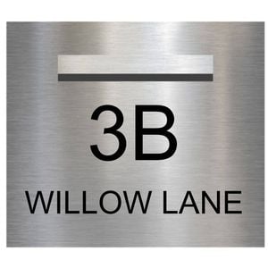 Numero Stainless Steel Custom Letterbox & House Sign Etched - Medium