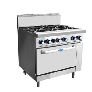 Cookrite Gas  6 Burner Stove With Gas Static Oven |AT80G6B-O