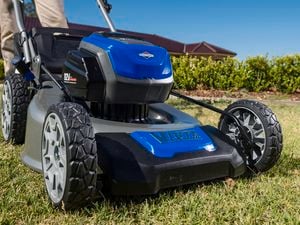 Close-up of Victa lawnmower