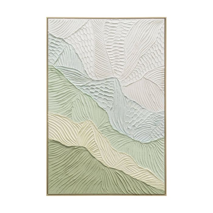 Urban Style Brushmarks Oil Painting Textured Artwork Sage Ripple 825x1225mm