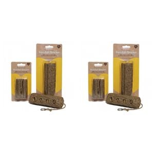 2x 2pc Rosewood Treat n Gnaw 8.5cm Log Hamster Activity Chew Toy Natural Asst