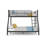 Kingston Slumber Metal Single over Double Bunk Bed Frame, Dark Matte Grey