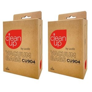 2x 5pc CleanUp CU904 Replacement Vacuum Bags Efficient Dust Capture White