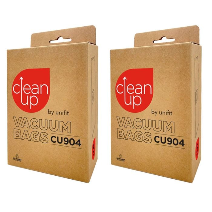 2x 5pc CleanUp CU904 Replacement Vacuum Bags Efficient Dust Capture White