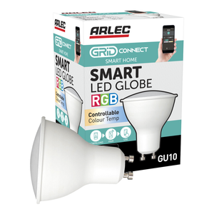 Arlec Grid Connect Smart GU10 LED 420lm RGB CCT Colour Mode 5.5W Globe