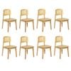 Levede 8Pcs Rattan Back Solid Wood dining Chair