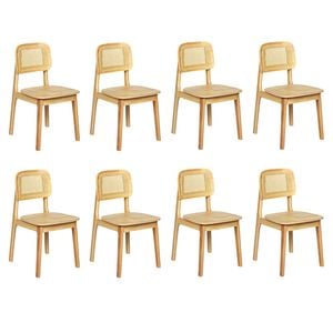 Levede 8Pcs Rattan Back Solid Wood dining Chair