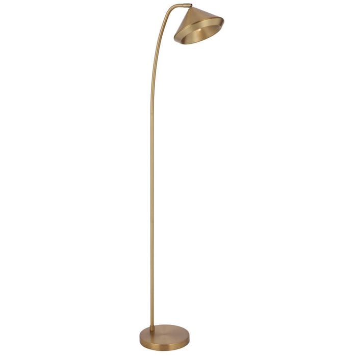 Telbix Larson Modern Standing Floor Lamp Light Metal Brass Matte