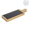 Argon Tableware 3x Bamboo Serving Paddles - 44.5 X 14.5cm - Natural Slate Dinnerware Serving Platter Savoury Dish Cheese Board