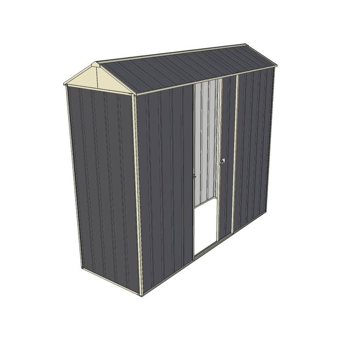 Build-a-Shed 0.8 x 2.3 x 2.1m Gable Single Sliding Side Door Shed - Grey