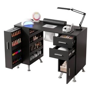 Artiss Manicure Table Nail Desk Salon Black