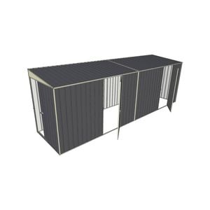 Build-a-Shed 1.5 x 6 x 2m Skillion Dual Single Hinged Side Doors Shed - Grey