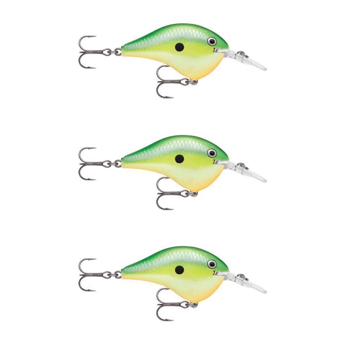 3x Rapala Dives to 8ft 5cm Crankbait Fishing Lures - Rasta