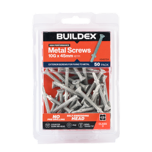 Buildex 10G x 45mm Class 3 Sheet Metal Screws - 50 Pack