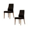 Rosemallow Dining Chair Set of 2 PU Leather Seat Solid Messmate Timber - Black