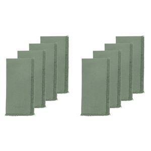 2x 4pc Ecology 100% Cotton Fray Reusable Napkin Serviettes 45x45cm Midday