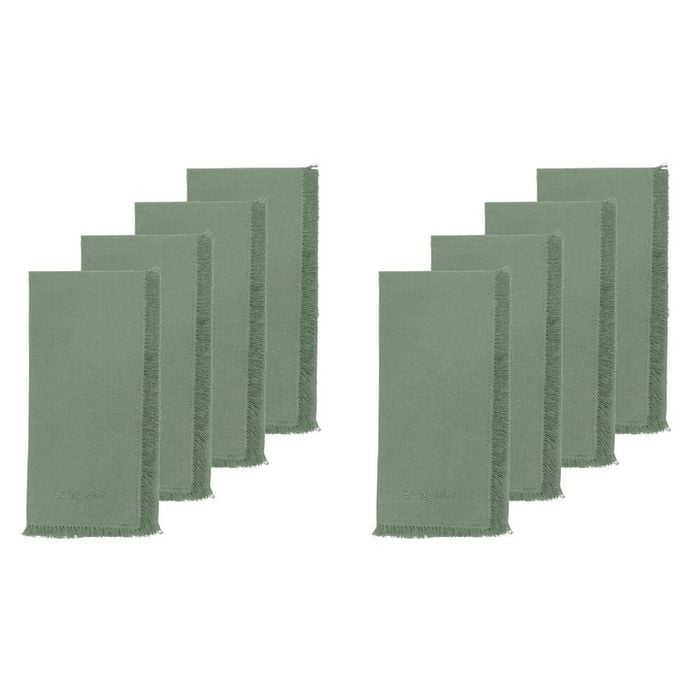 2x 4pc Ecology 100% Cotton Fray Reusable Napkin Serviettes 45x45cm Midday
