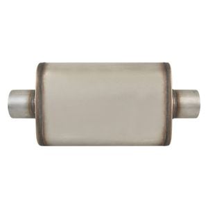 Outlaw T-409 stainless steel straight through muffler, single 3" inlet/outlet, centre/centre