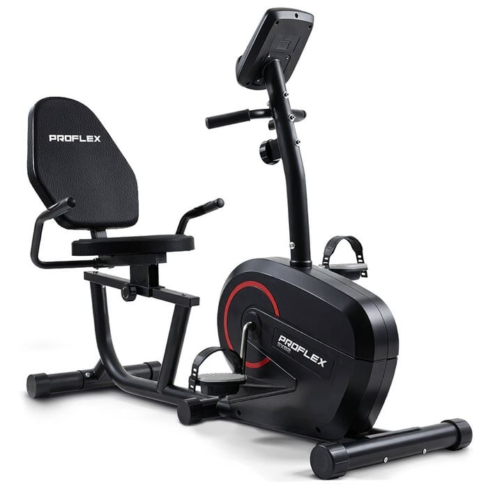 Proflex Magnetic Recumbent Exercise Bike, Heart Rate Sensors, 8-level Resistance, Comfortable Seated Home Fitness
