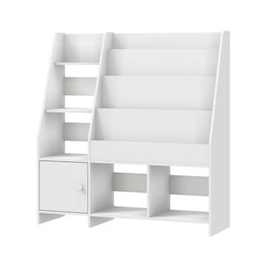 Oikiture Kids Bookshelf Organiser Toddler Toys Storage Magazine Rack White