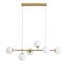 Oriel Lighting Eva 6 Light Opal Glass Pendant Light Satin Brass
