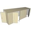 Build-a-Shed 1.5 x 6 x 2m Skillion Double and Single Hinged Side Doors Shed - Cream