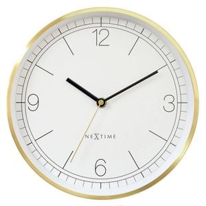 NeXtime Bolero Silent Wall Clock White Dial 25x25x4.5cm Gold Metal Case