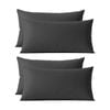 2x 2pc Renee Taylor 400tc Egyptian Cotton King Pillowcase Pair Charcoal 50x90cm