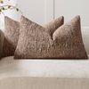 Gioia Casa 2-Pack Speckled Bouclé Cushion Covers 30cm x 50cm - Brown