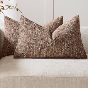 Gioia Casa 2-Pack Speckled Bouclé Cushion Covers 30cm x 50cm - Brown