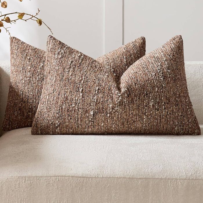Gioia Casa 2-Pack Speckled Bouclé Cushion Covers 30cm x 50cm - Brown