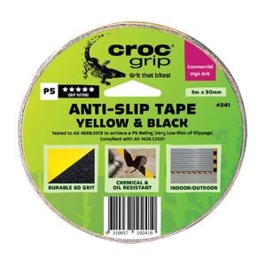 Croc Grip 48mm x 5m Yellow & Black Anti-Slip Tape