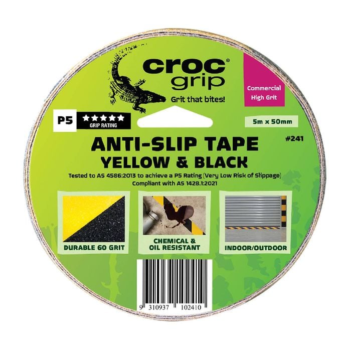 Croc Grip 48mm x 5m Yellow & Black Anti-Slip Tape