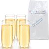 Cool Rowdies Champagne Flutes 4 Pack - 285ml Unbreakable Tritan Plastic Dishwasher Safe