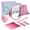 MaxU Pilates Ring Set for Women, Home Workout Yoga Equipment Kit with Counting Pilates Ring - Pink