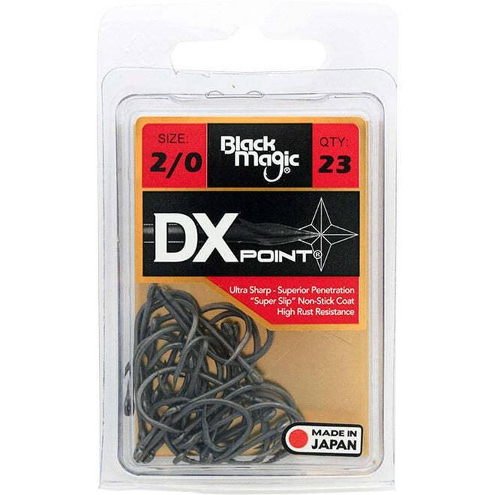 Black Magic DX Point PTFE Coated Fishing Hook Economy Pack 2/0