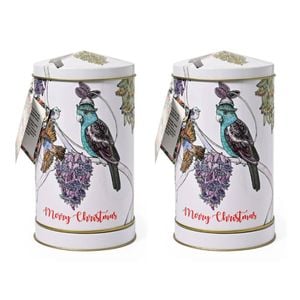 Banksia Red Christmas Musical Wind Up Tin Chocolate Coated Almonds 200g - 2 Pack