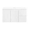 CIBO 900mm White Nordic Wall Hung Bathroom Vanity With Solid Surface Top
