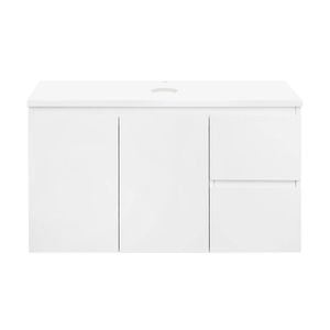 CIBO 900mm White Nordic Wall Hung Bathroom Vanity With Solid Surface Top