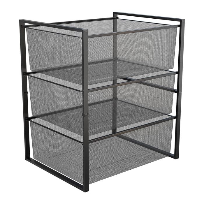 Flexi Storage Home Solutions Black Medium 3 Mesh Basket & Frame Kit