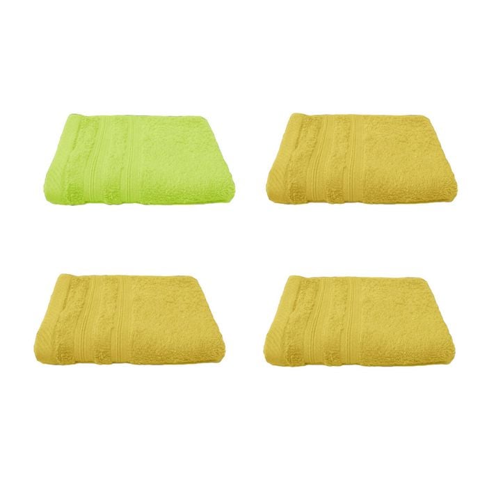 Set of 4 100% Cotton Face Washers Indulgence 33 x 33cm 1 Spa 3 Citrus