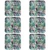 6PK LVD Melamine/Bamboo Square Tray 33x33cm - Tropical Orchid