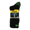 Tradie Men's Black Ribbed Cotton 3 Pack Crew Socks - Size 7-10