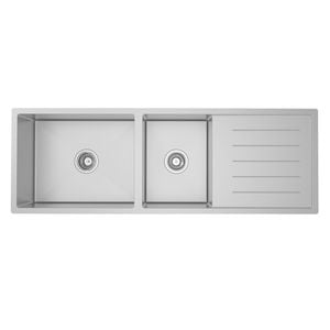 Sergio UBDH-1310DL Urbane Handmade Double Stainless Sinks with Single Lined Drainer