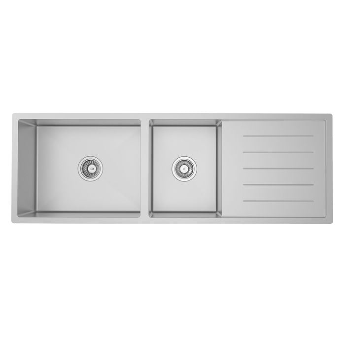 Sergio UBDH-1310DL Urbane Handmade Double Stainless Sinks with Single Lined Drainer