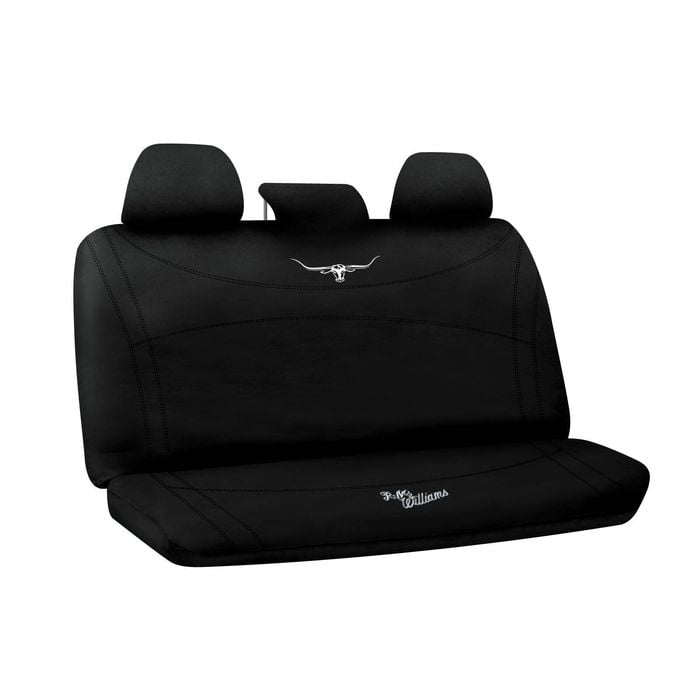R.m.williams Rmw Longhorns Neoprene Black Rear Car Seat Cover Universal Fit