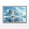 Sailing Boat, Sea, Mountains  Print 100% Australian Made 120x90cm  (Poster)