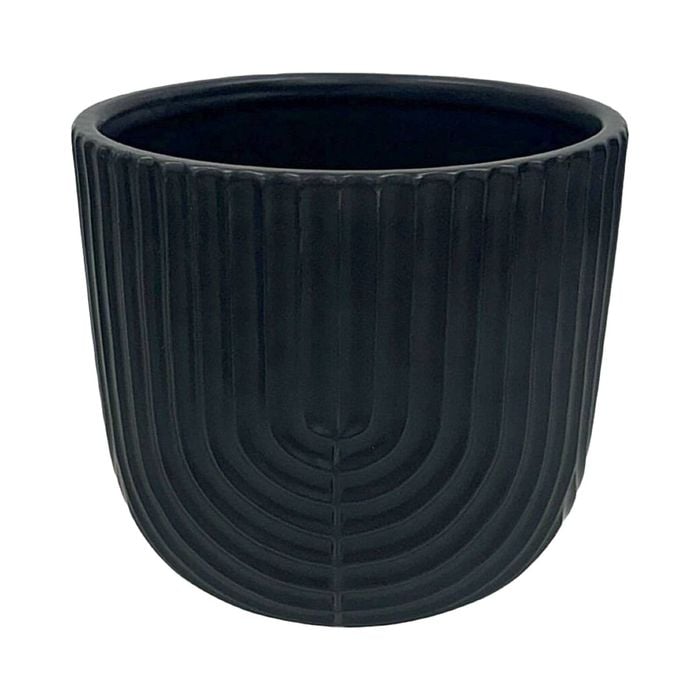 Eden 14.5cm Black Ceramic Rainbow Pot - 14.5cm