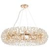 Telbix Lerida Modern Pendant Hanging Lamp Light Metal Crystal Gold Clear Gloss