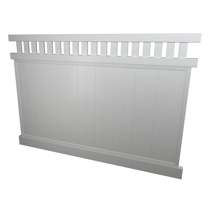 Think Fencing 2340 x 1800mm White Mystique PVC with lattice panel 
